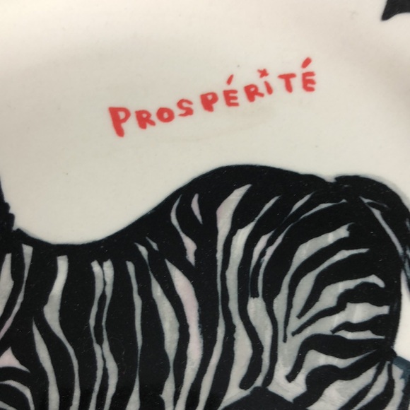 Anthropologie Nathalie Lete Francophile Dinner Plate, Zebra Prospérité - Picture 2 of 4